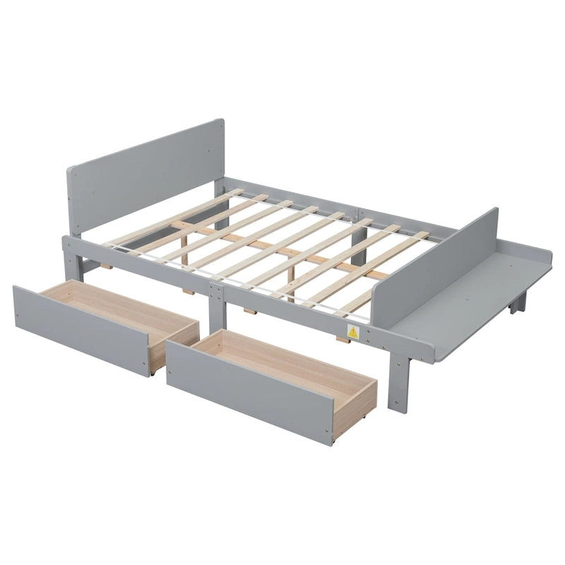 Letto matrimoniale con panca pediera e 2 cassetti portaoggetti