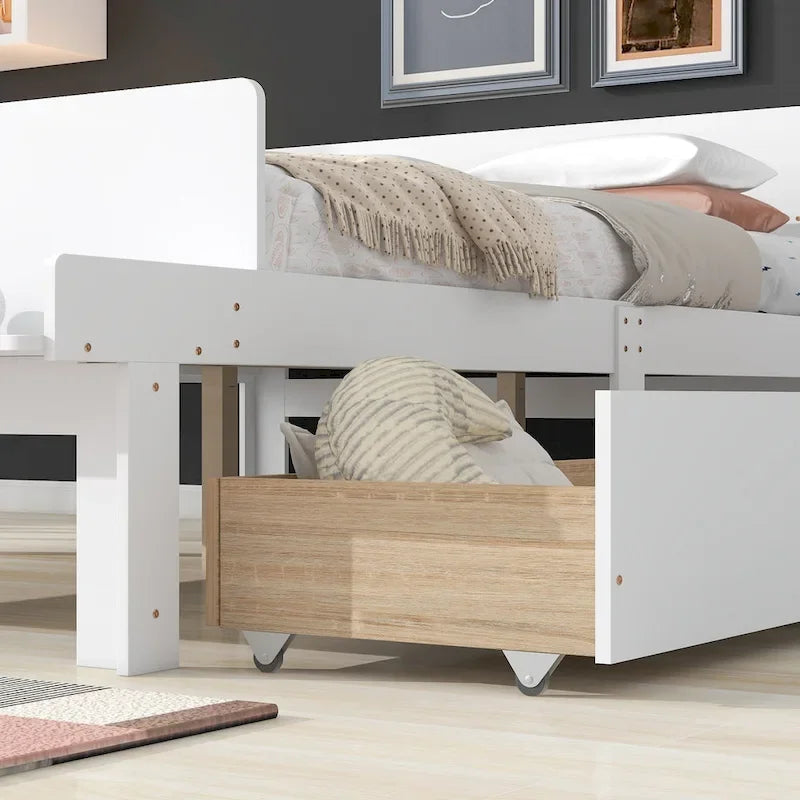 Letto matrimoniale con panca pediera e 2 cassetti portaoggetti