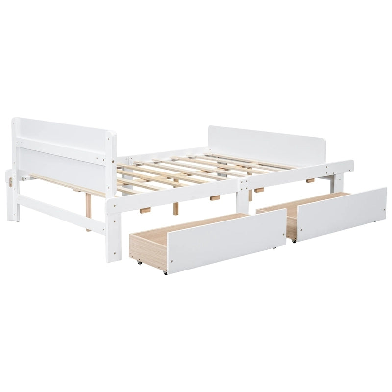 Letto matrimoniale con panca pediera e 2 cassetti portaoggetti