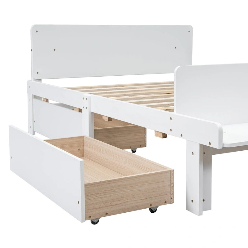 Letto matrimoniale con panca pediera e 2 cassetti portaoggetti