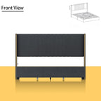 Letto a Piattaforma a LED Illuminato con Rifiniture Dorate e Cassetto ai Piedi – Grigio/Bianco