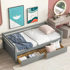 Divano Letto Singolo con 2 Cassetti Contenitore – Grigio