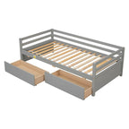 Divano Letto Singolo con 2 Cassetti Contenitore – Grigio