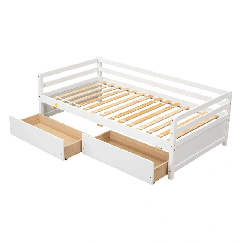 Divano Letto Singolo con 2 Cassetti Contenitore – Grigio