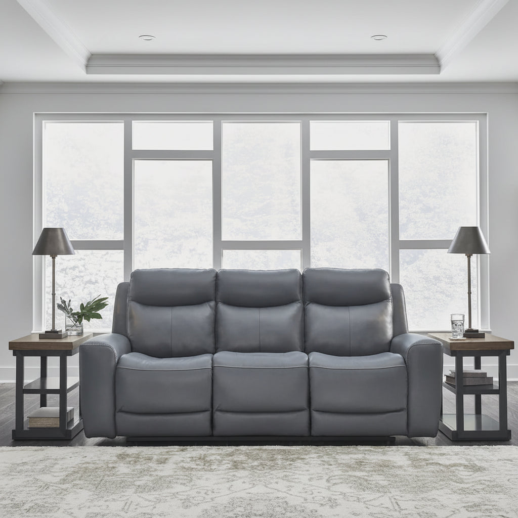 Signature Design by Ashley Mindanao Steel Power Reclining Sofa - 89W x 42D x 43H