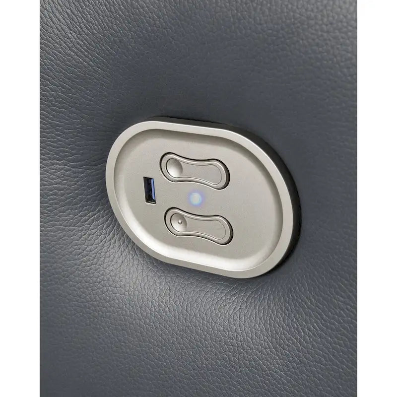 Divano reclinabile elettrico in acciaio con porta USB e poggiatesta regolabile – 89" L