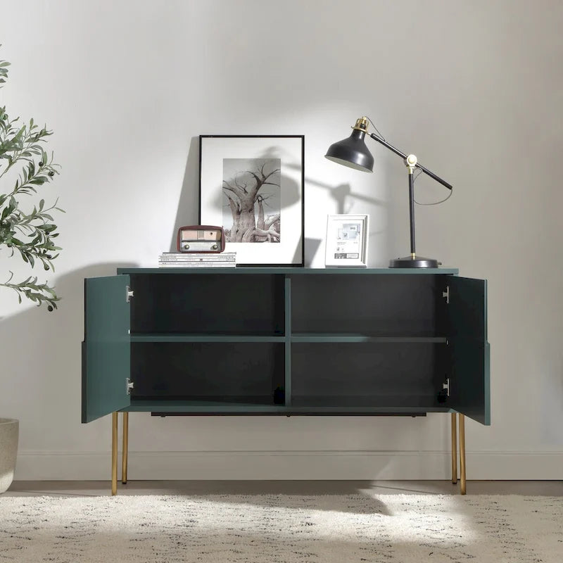 Credenza/Buffet da Consolle Verde con Vano Contenitore – 48,4" di Larghezza