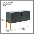 Credenza/Buffet da Consolle Verde con Vano Contenitore – 48,4" di Larghezza