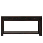 Consolle vintage in legno di pino da 63" con 4 cassetti e ripiano inferiore