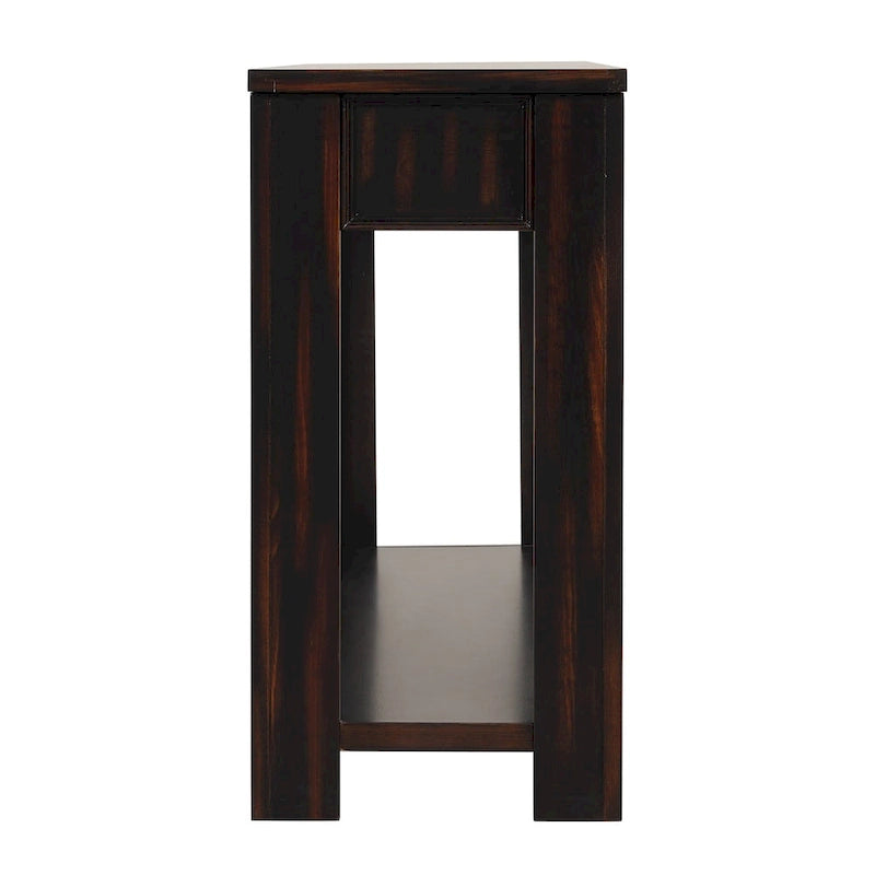 Consolle vintage in legno di pino da 63" con 4 cassetti e ripiano inferiore