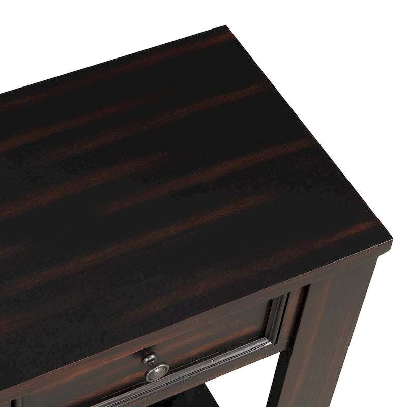 Consolle vintage in legno di pino da 63" con 4 cassetti e ripiano inferiore