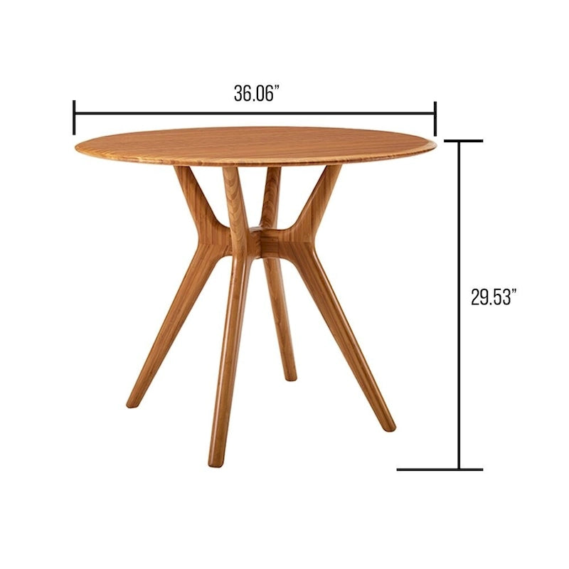 Tavolo da pranzo rotondo Moso massiccio da 36" – Finitura rame